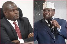 Lawyer Miguna (r) took on Kiharu MP Ndindi Nyoro for his commentary on Kenya's debt situation.